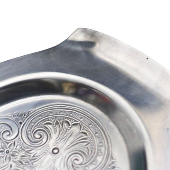 National Silver Company Silver Plate Tray Plate Oval Ornate Vanity Tray - Picture 3 of 5